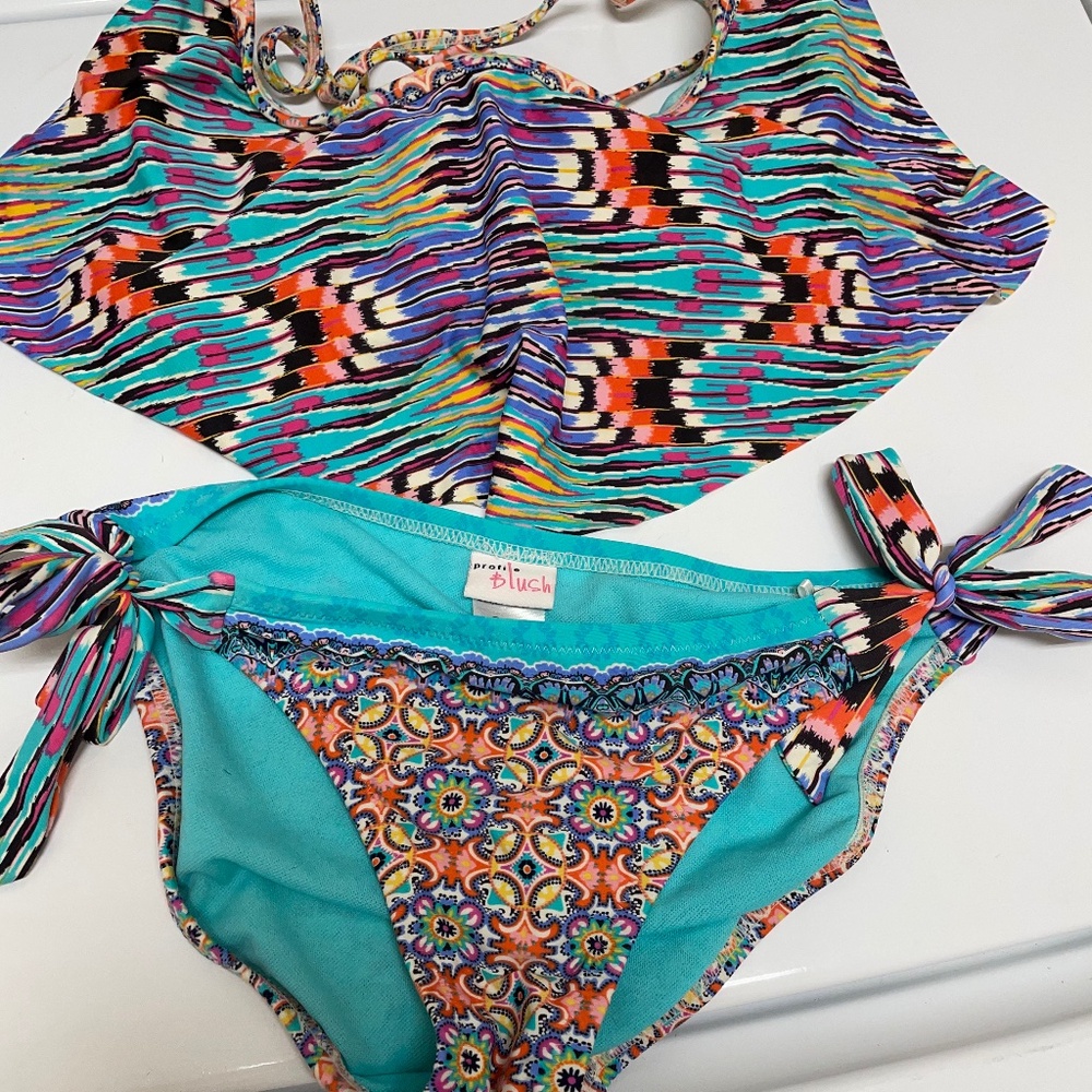 Blush bikini set top m/m E cup bottom s/p